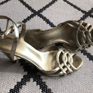 H&M Gold Strappy Heels w/ Ankle Straos